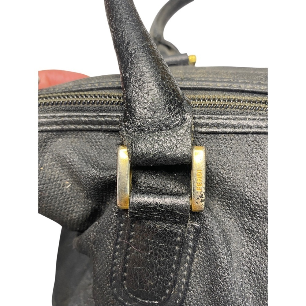 Fendi Black Vintage Satchel with Gold Accents - Picture 12 of 12